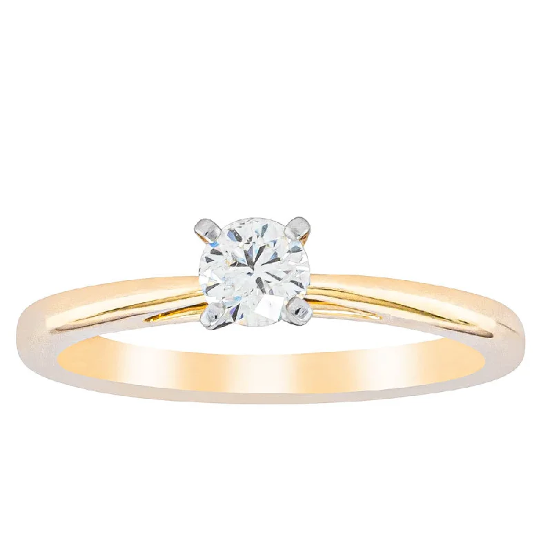 14ct Yellow Gold .30ct Diamond Luna Ring