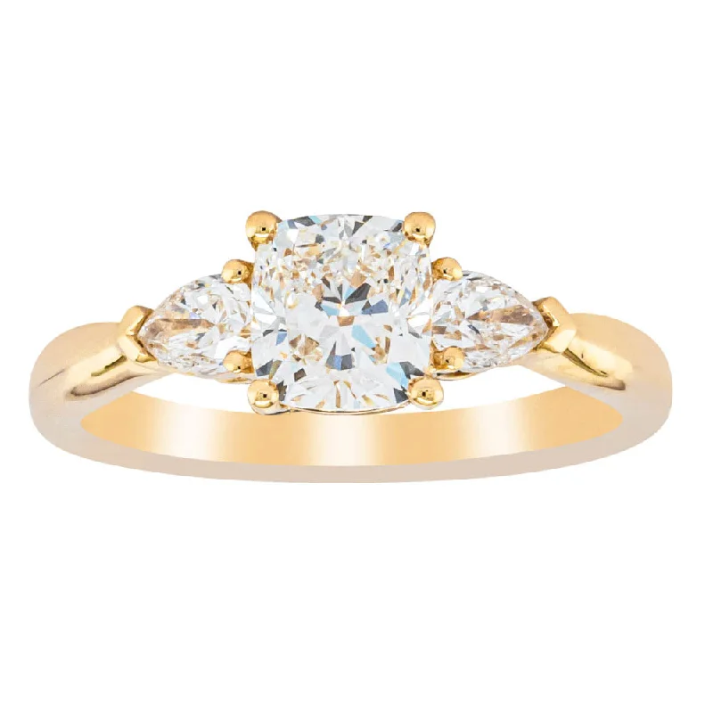 18ct Yellow Gold 1.01ct Cushion Cut Diamond Ayla Ring