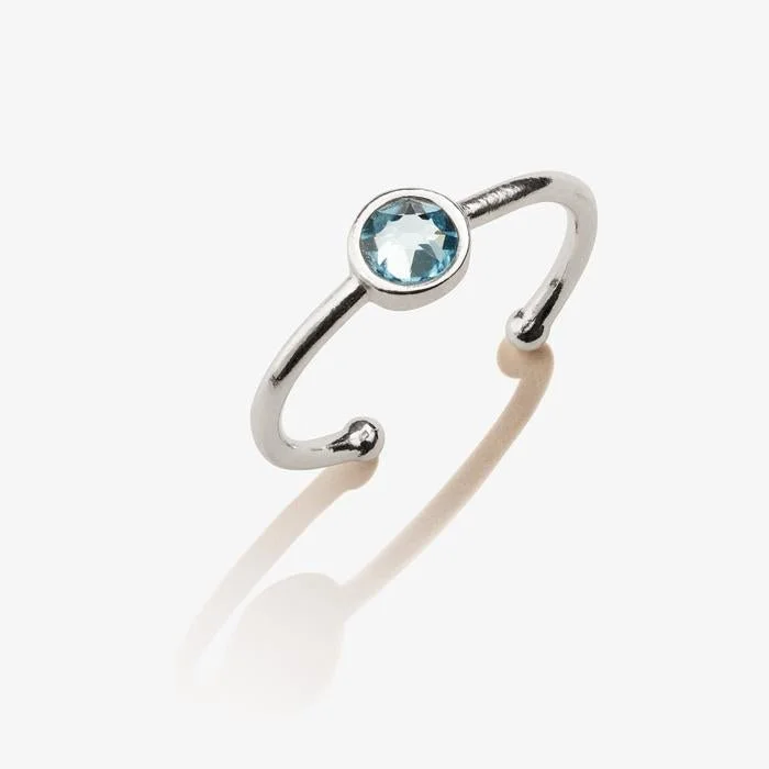 ALEX AND ANI Aquamarine Birthstone Ring, March