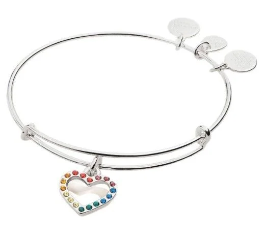 ALEX AND ANI Crystal Infusion Rainbow Heart