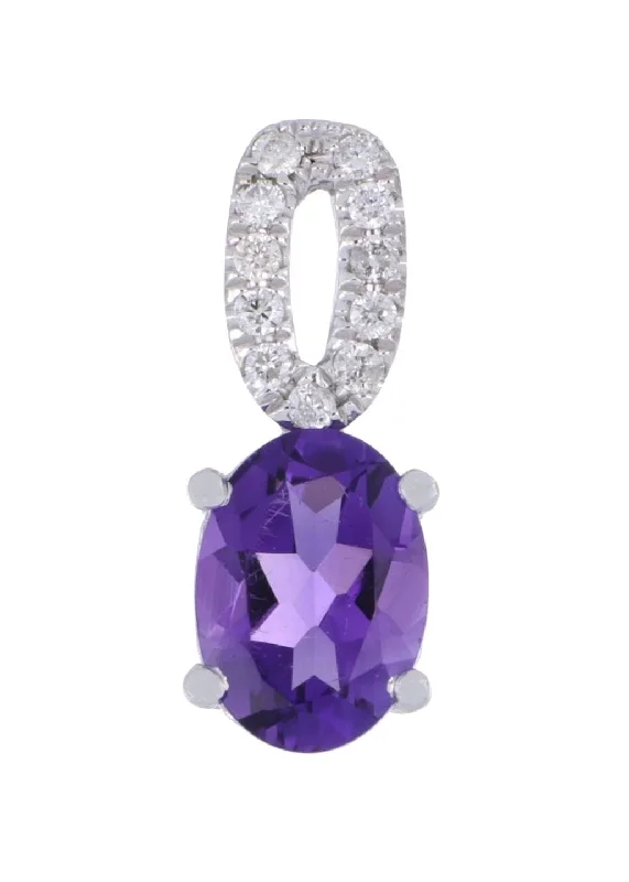 Amethyst Ladies Pendant (Amethyst 0.71 cts. White Diamond 0.06 cts.)