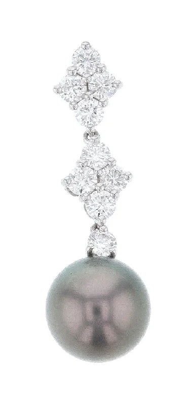 Black Pearl Ladies Pendant (White Diamond 0.73)