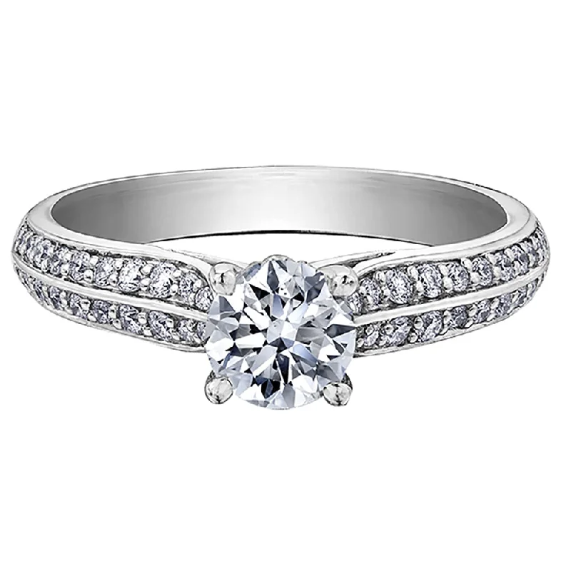 Canadian Diamond Engagement Ring with Pavé Accents