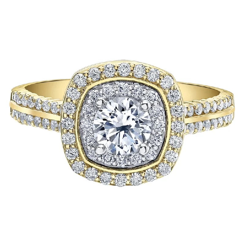 Canadian Diamond Ring with Cushion Halo