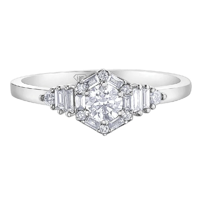 Canadian Diamond Ring with Hexagonal Setting