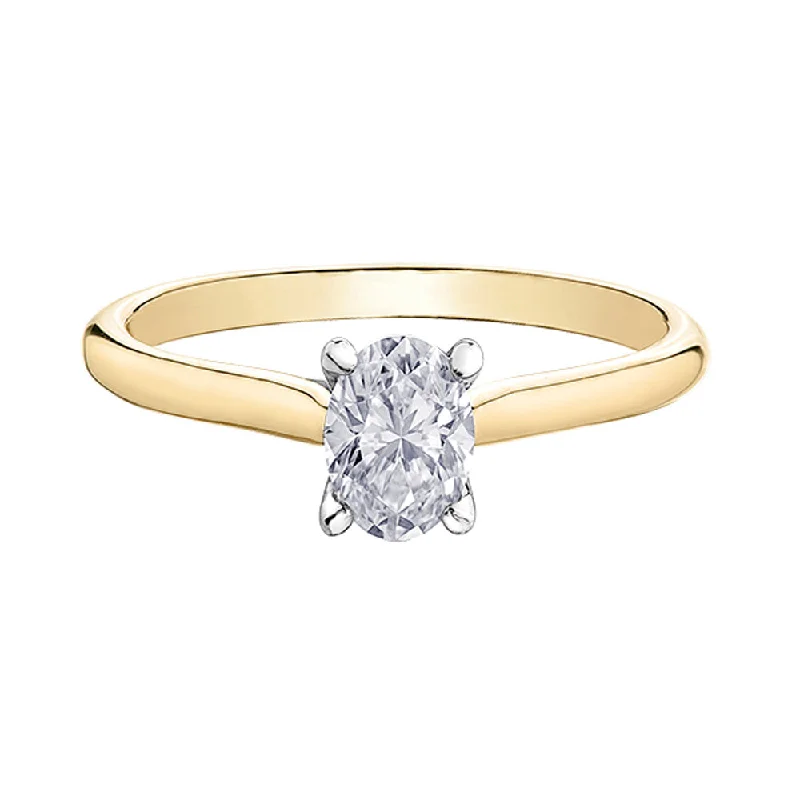 Canadian Oval Diamond Solitaire Ring