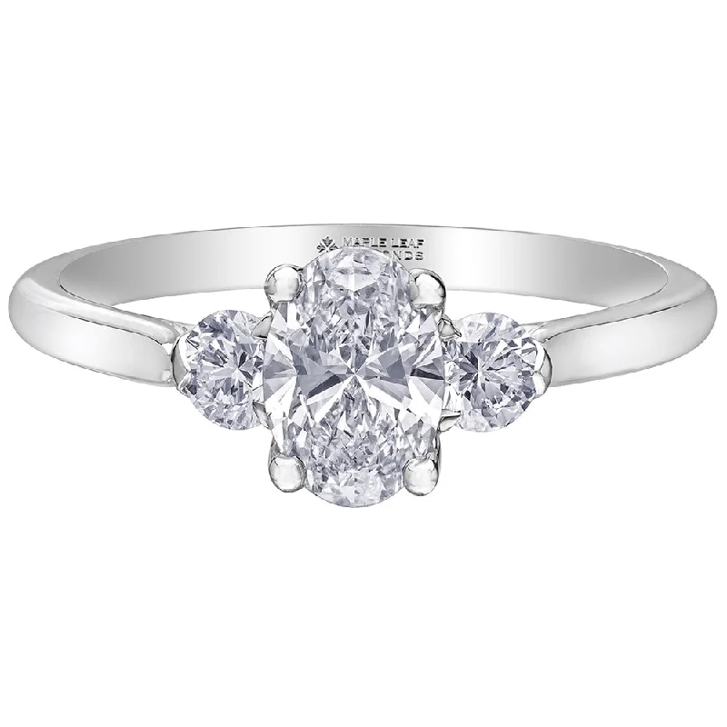 Canadian Oval Diamond Three-Stone Ring