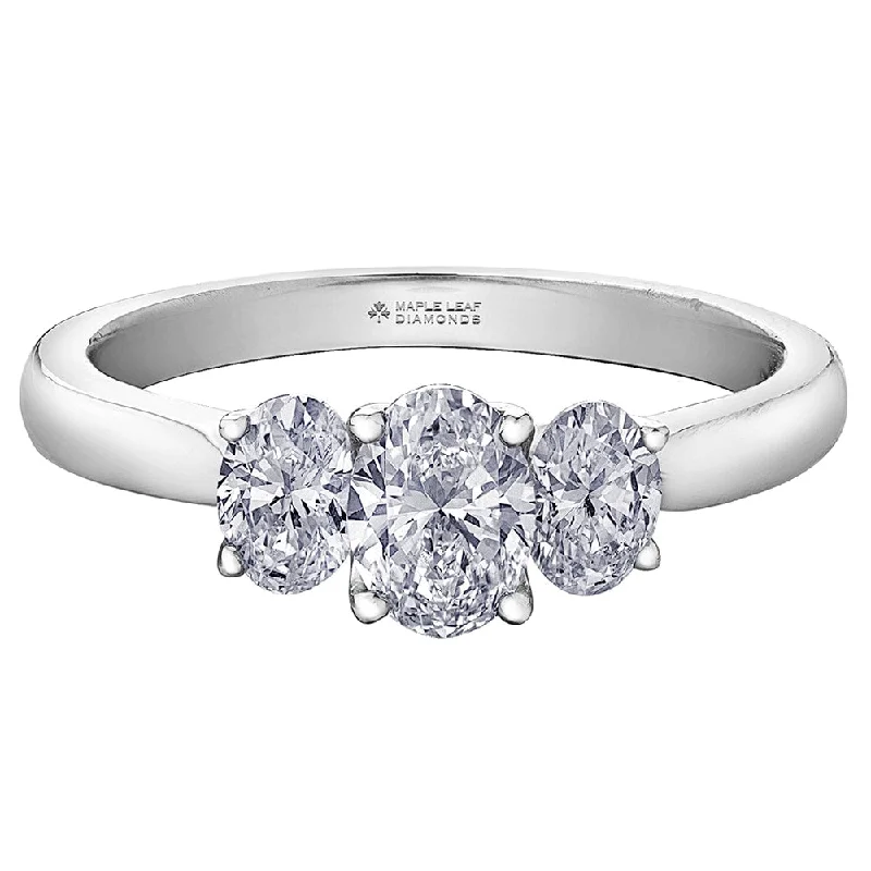 Canadian Oval Three-Stone Diamond Ring