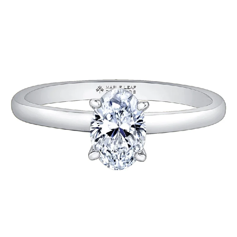 Classic Canadian Oval Diamond Solitaire Engagement Ring