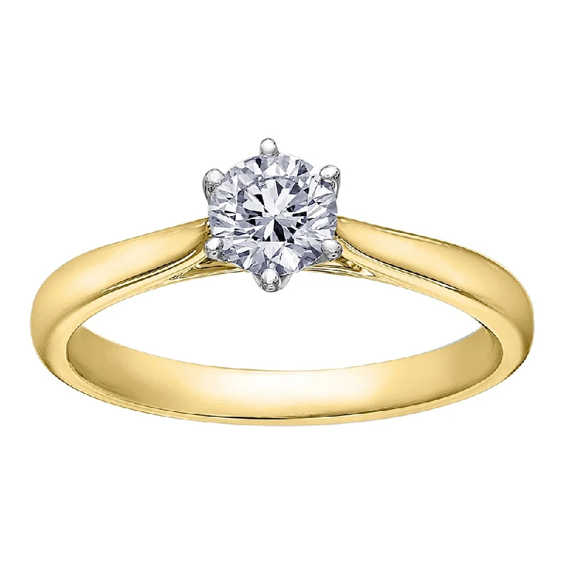 Classic Round Canadian Diamond Solitaire Engagement Ring