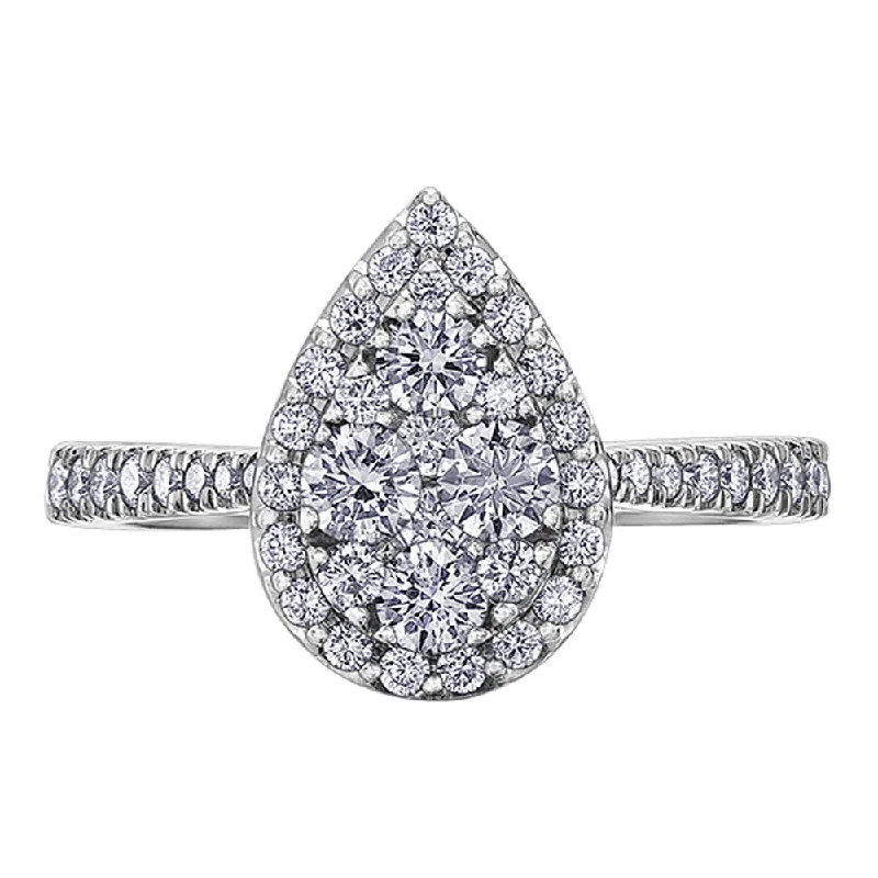 Pear-Shaped Cluster Style Diamond Ring