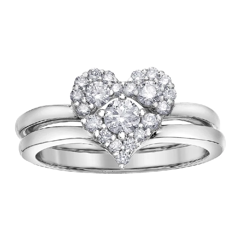 Diamond Heart-Shaped Wedding Set