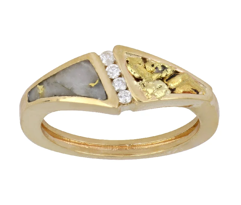 Gold Quartrz Ladies Ring (White Diamond 0.07 cts.)