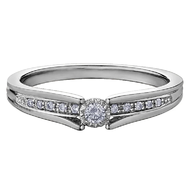 Illusion Diamond Ring with Diamond Accents