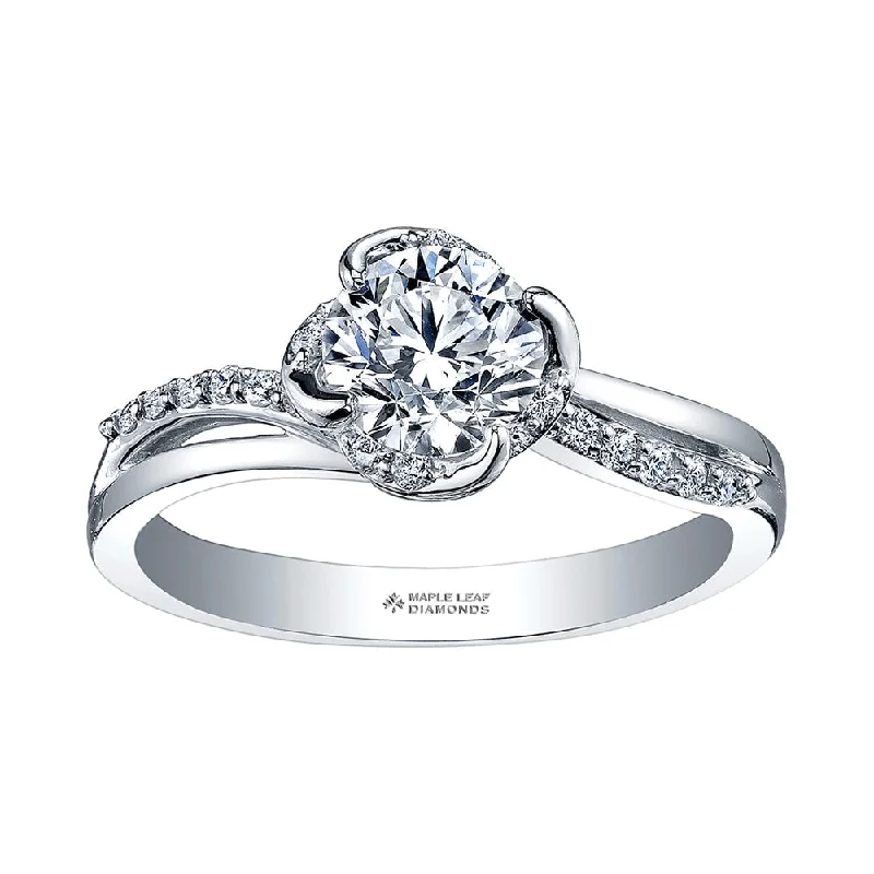 Modern Canadian Diamond Wind's Embrace Engagement Ring