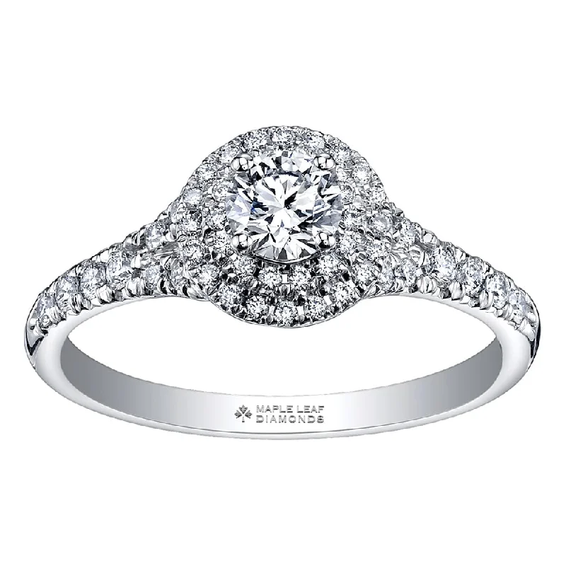 Modern Halo Canadian Diamond Engagement Ring