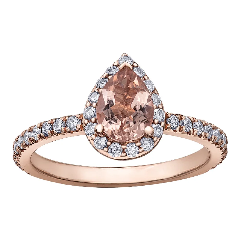 Morganite and Diamond Engagement Ring