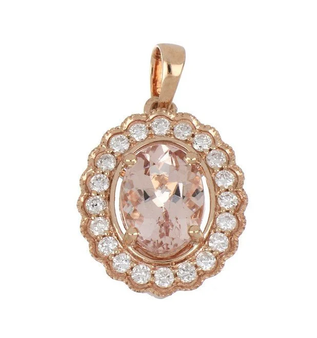 Morganite Ladies Pendant (Morganite 1.22 cts. White Diamond 0.23 cts.)