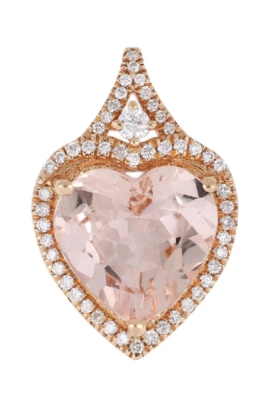 Morganite Ladies Pendant (Morganite 3.64 cts. White Diamond 0.21 cts.)