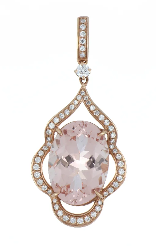 Morganite Ladies Pendant (Morganite 6.55 cts. White Diamond 0.32 cts.)