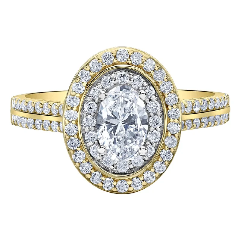 Oval Canadian Diamond Ring with Halo