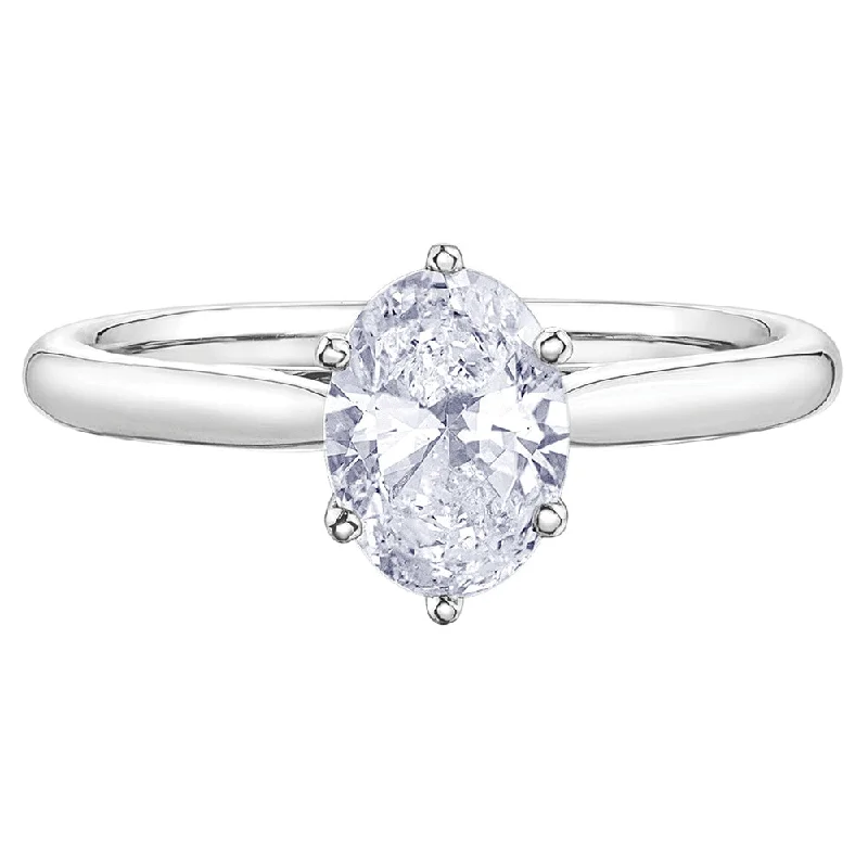 Oval Canadian Diamond Solitaire Engagement Ring