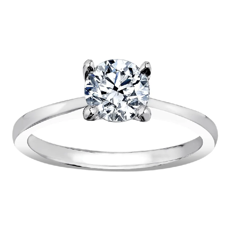 Platinum and Round Canadian Diamond Solitaire Ring