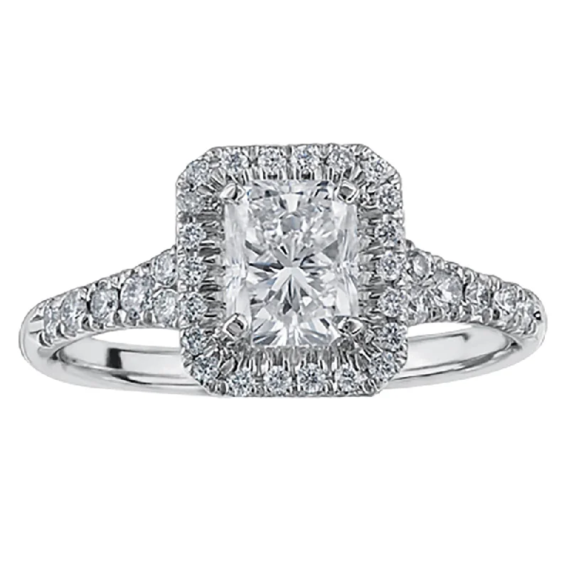 Radiant Cut Canadian Diamond Ring with Halo