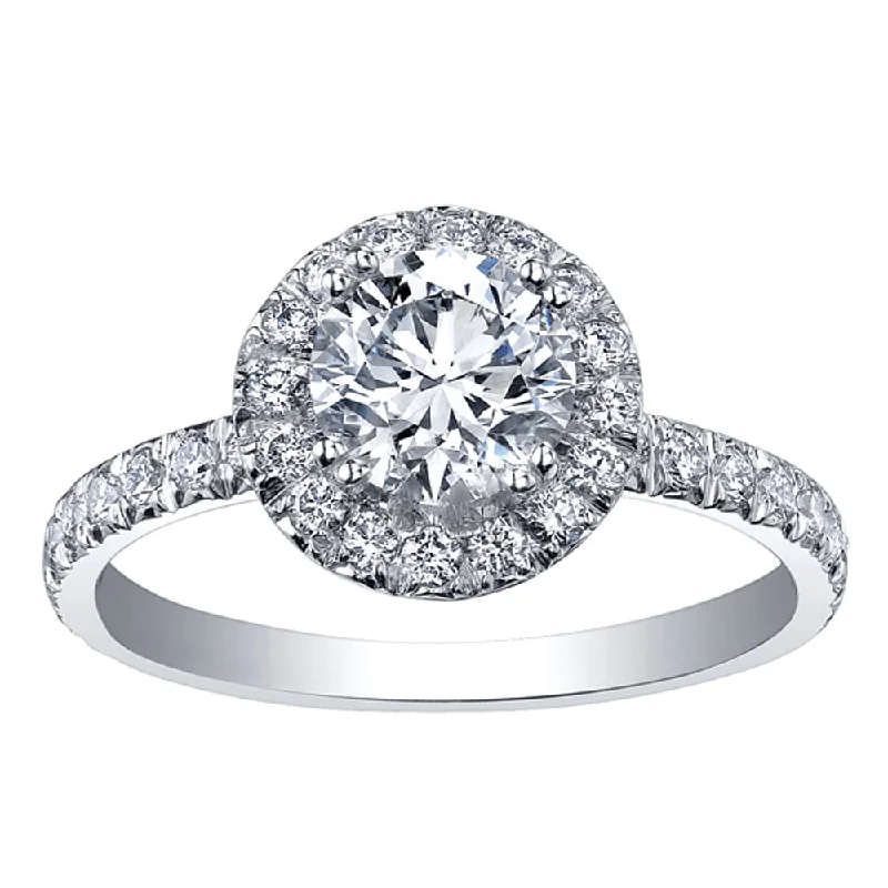 Round Canadian Diamond Engagement Ring with Halo