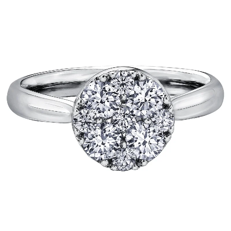 Round Cluster Diamond Ring