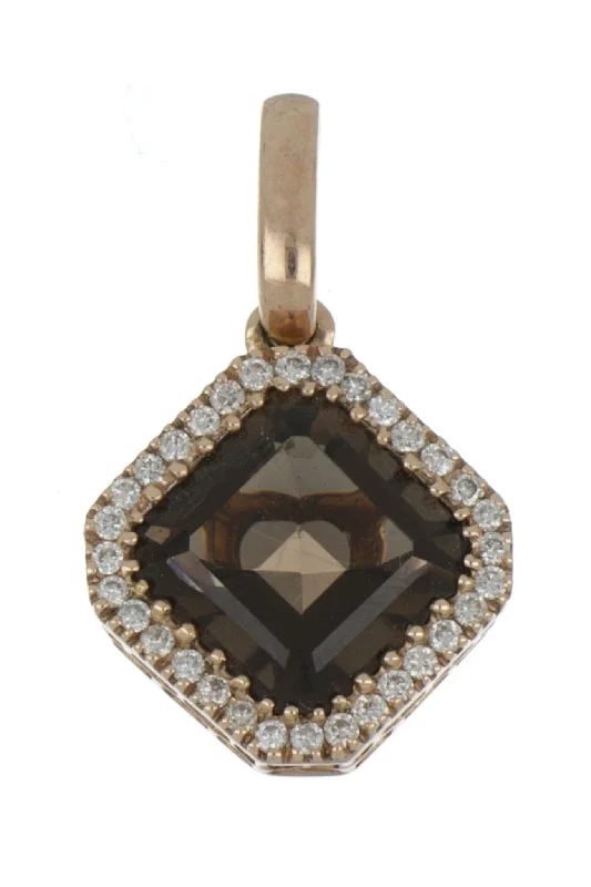 Smokey Topaz Ladies Pendant (Smokey Topaz 1.59 cts. White Diamonds 0.10 cts.)