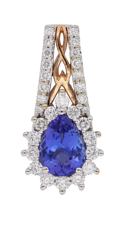 Tanzanite Ladies Pendant (Tanzanite 1.24 cts. White Diamond 0.52 cts.)