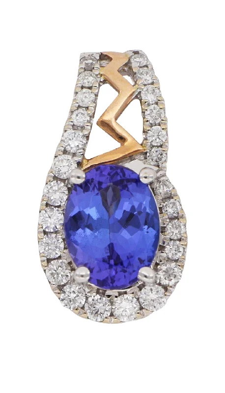 Tanzanite Ladies Pendant (Tanzanite 1.33 cts. White Diamond 0.3 cts.)