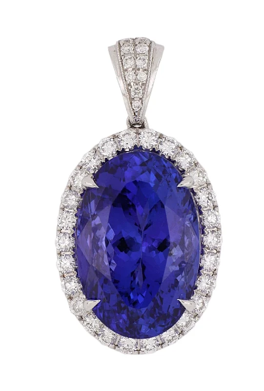 Tanzanite Ladies Pendant (Tanzanite 14.42 cts. White Diamond 0.76 cts.)