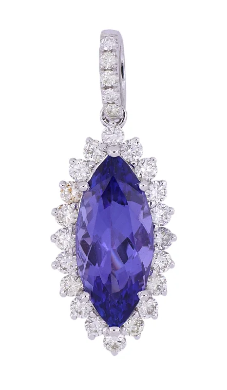 Tanzanite Ladies Pendant (Tanzanite 3.56 cts. White Diamond 0.78 cts.)