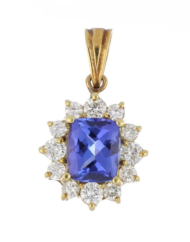 Tanzanite Ladies Pendant (Tanzanite 3.59 cts. White Diamond 1.33 cts.)