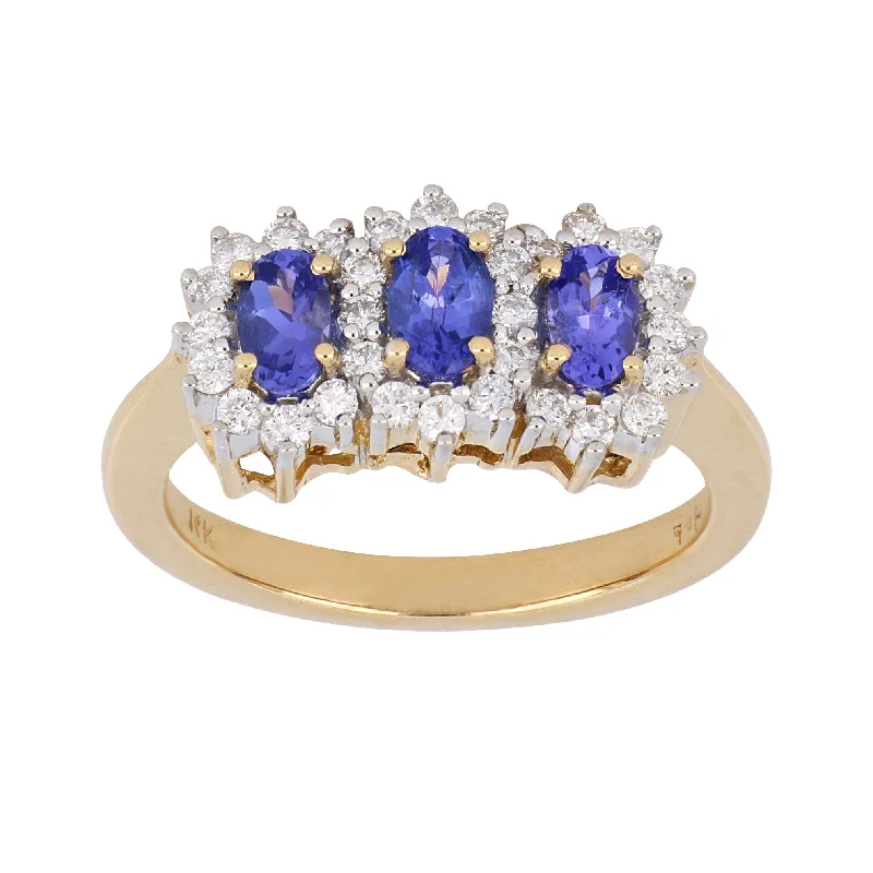 Tanzanite Ladies Ring (Tanzanite 0.88 cts. White Diamond 0.4 cts.)