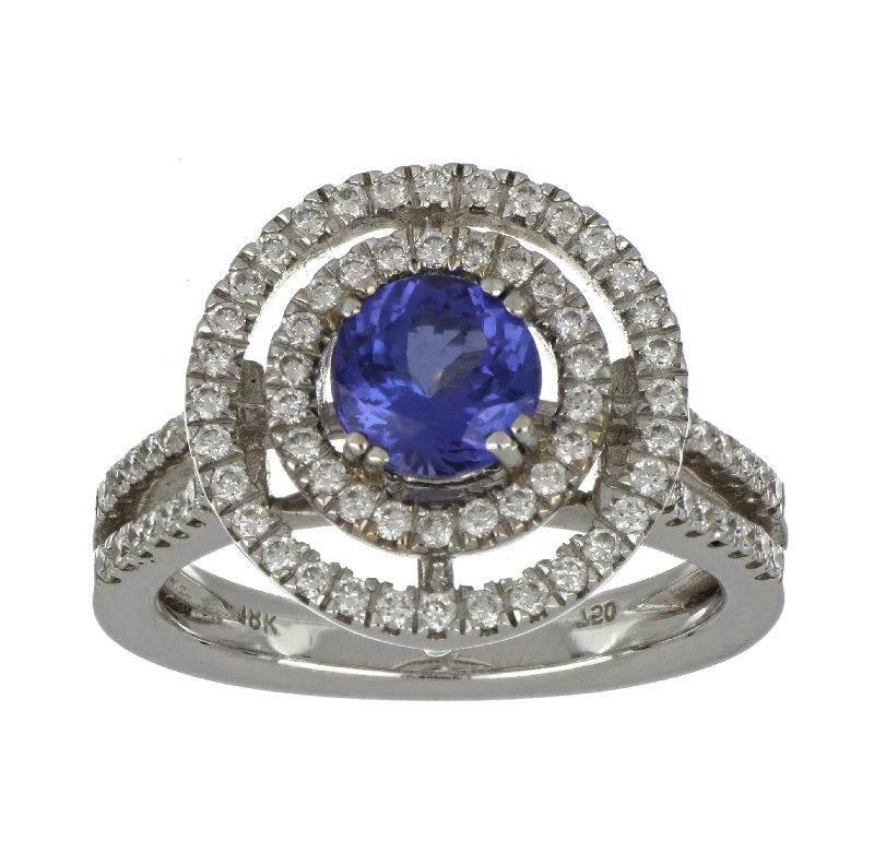 Tanzanite Ladies Ring (Tanzanite 1.25 cts. White Diamond 0.63 cts.)