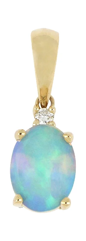 White Opal Ladies Pendant (White Opal 0.78 cts. White Diamond 0.02 cts.)