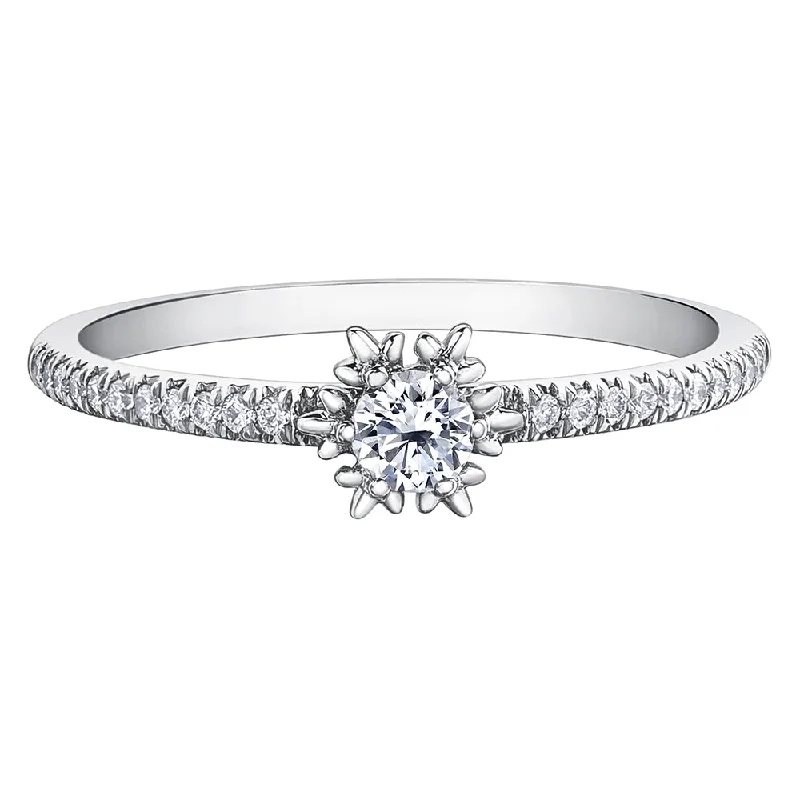 Winter Wonderland Canadian Diamond Snowflake Stacker Ring