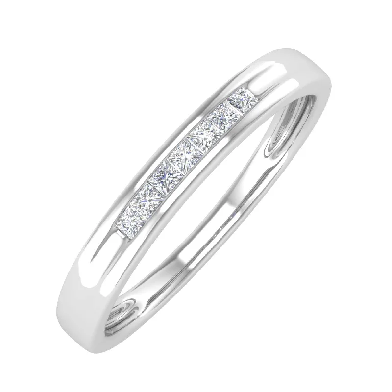 1/10 Carat Channel Set Diamond Wedding Anniversary Ring in Gold