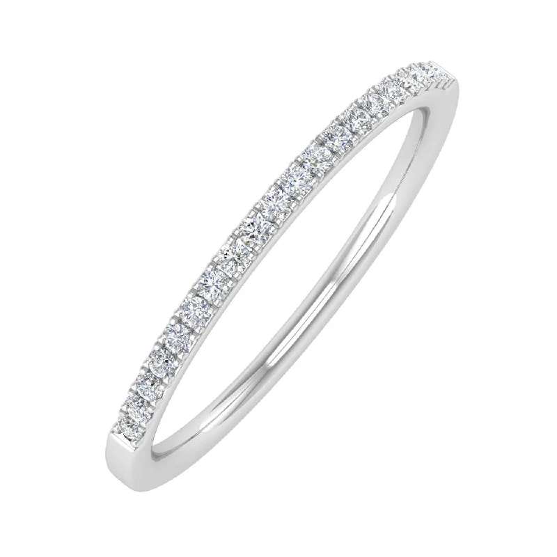 1/10 Carat Diamond Semi-Eternity Wedding Band Ring in Gold