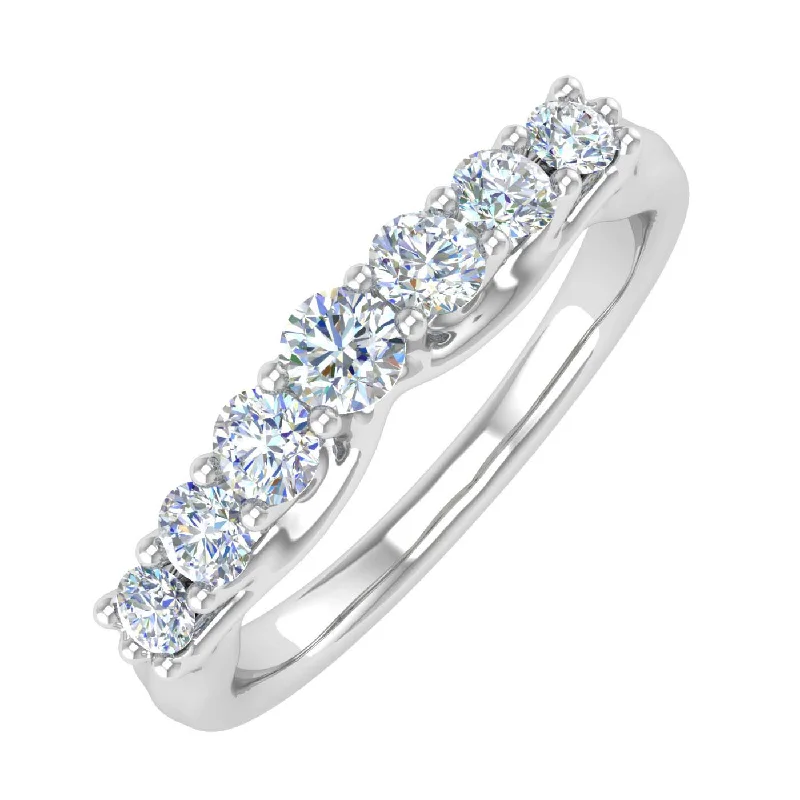 1/2 Carat 7-Stone Diamond Wedding Band Ring in Gold