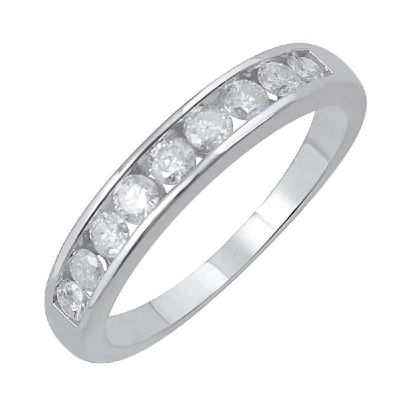 1/2 Carat Channel Set Diamond Wedding Band Ring in Gold