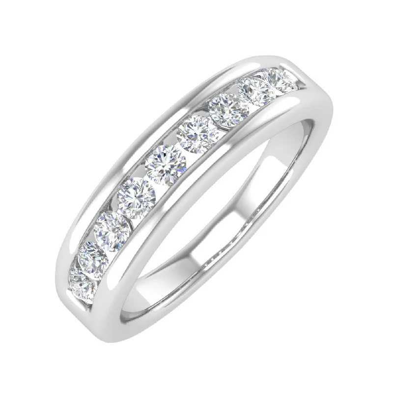 1/2 Carat Channel Set Diamond Wedding Band Ring in Gold