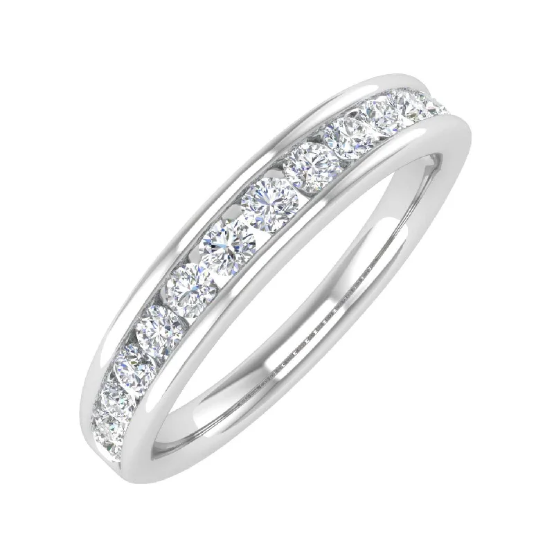 1/2 Carat Channel Set Diamond Wedding Band Ring in Gold