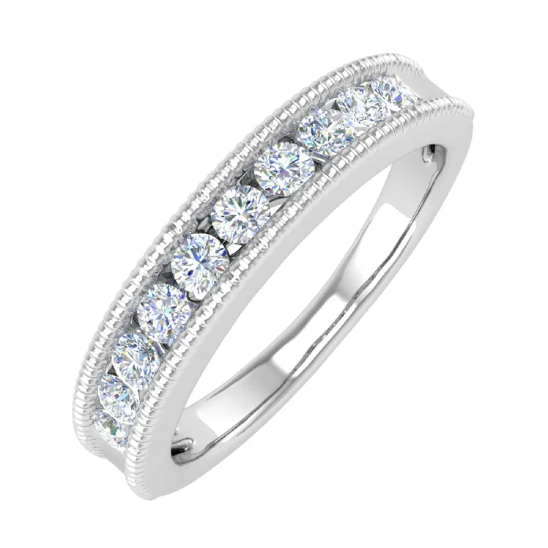 1/2 Carat Channel Set Diamond Wedding Ring Band in Gold