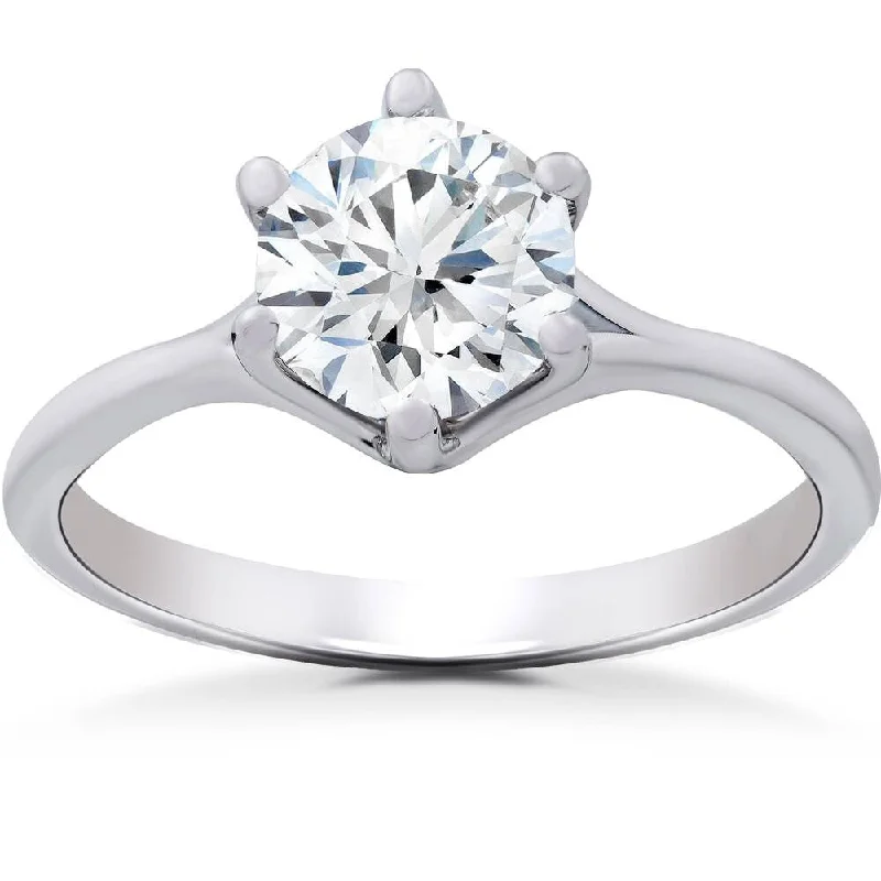 1.20 ct Diamond IGI Certified Engagement Ring White Gold Lab Created (SI1-SI2)