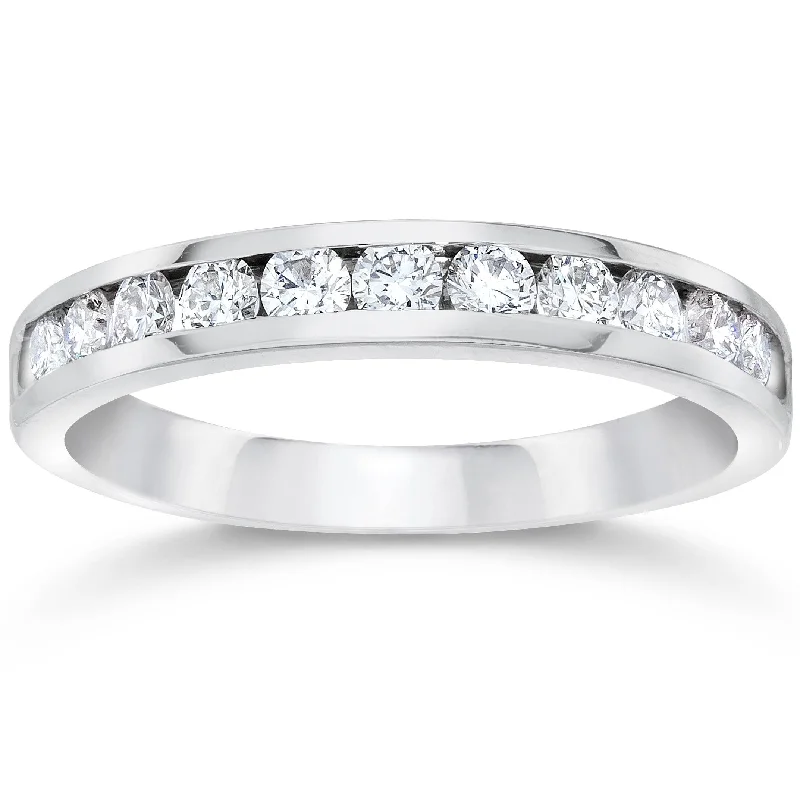 1/2ct Channel Set Diamond Wedding Ring White Gold