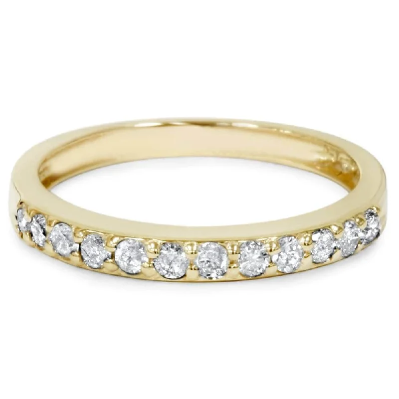 1/2ct Diamond Wedding Ring Yellow Gold Womens Stackable Band Jewelry Round